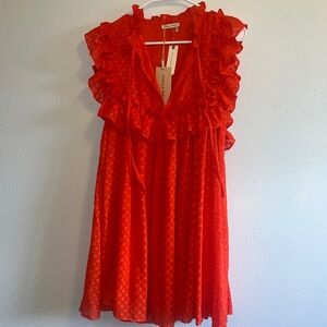 Stella Nova, Anthropologie, Red ruffle dress, Brand new